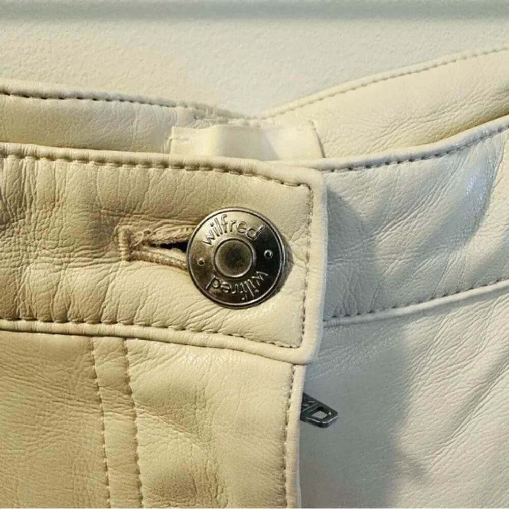Aritzia Wilfred Melina Super High Rise Pants- faux Leather Size 8